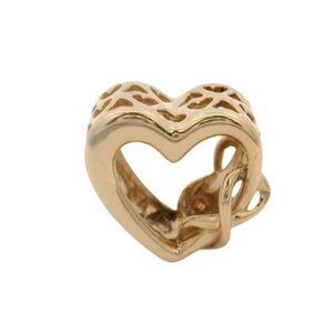 Pandora Retired 14kt Yellow Gold "Love You Mom" Infinity Heart Spacer Charm